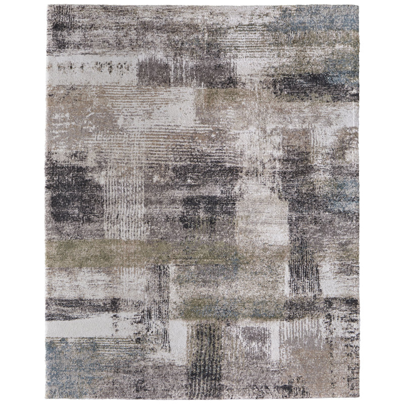 Templas Modern Abstract, Gray/Taupe/Ivory, Rectangle 7'10" x 10'