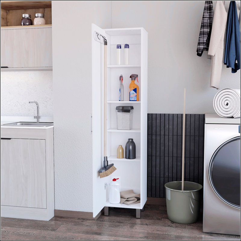 Grande armoire de rangement à 1 porte et 5 tablettes