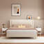 Table de chevet moderne blanche de 22,27 po de hauteur avec tiroir simple et espace de rangement ouvert, poignée dorée, objet décoratif de chambre à coucher, matériau 22,27 po