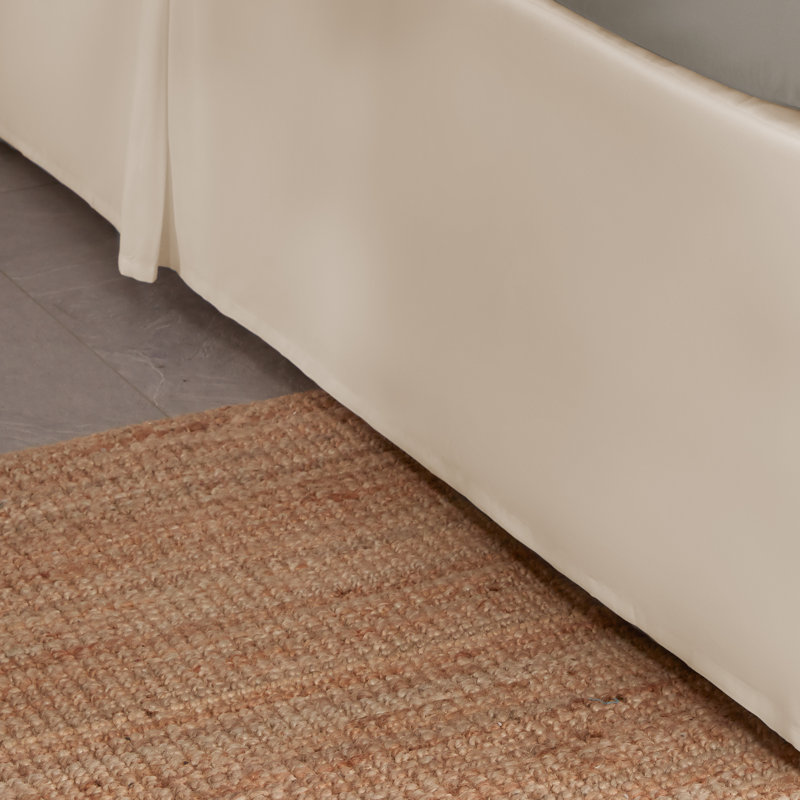 Pleated Bed Skirt, Full, Beige