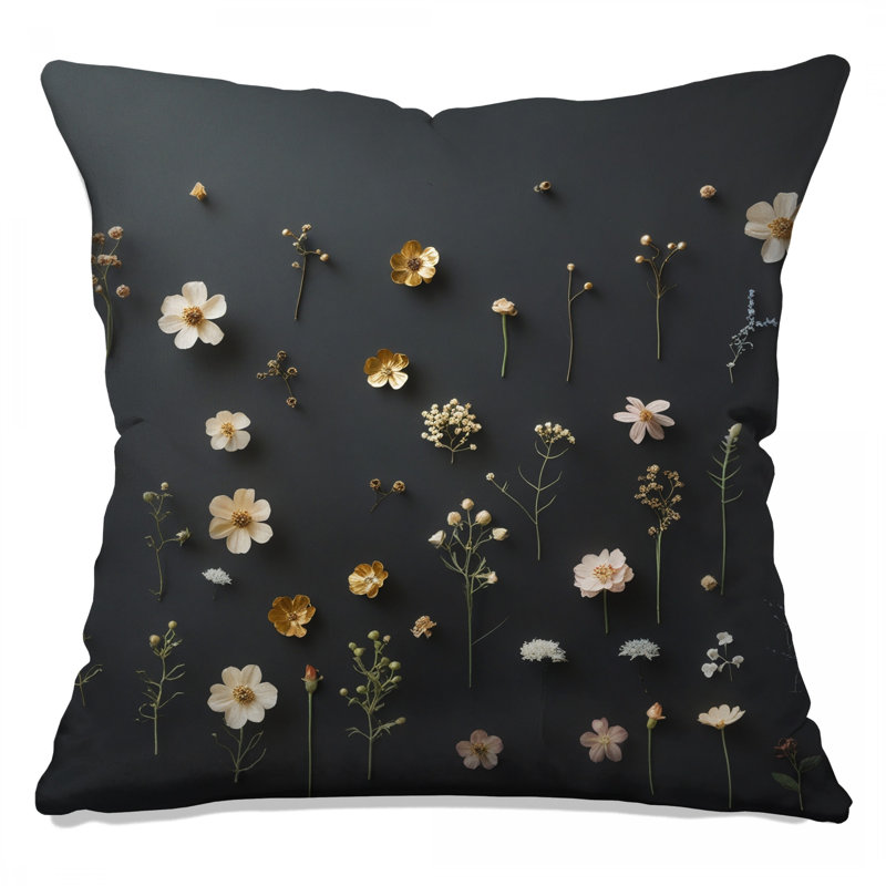 Coussins décoratifs pressés à motif floral, 16 po x 16 po