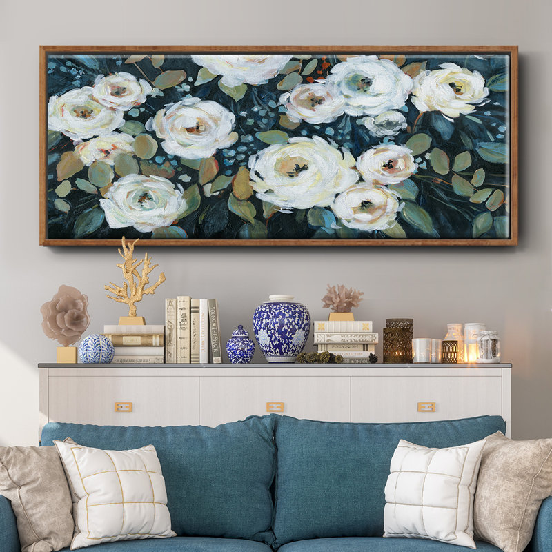 Moonlit Garden I- Framed Canvas