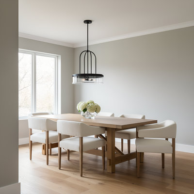 Amiliano Edison 4 Light Dining Room Pendant With Clear Shade