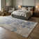 Ophelia Lux Classic Floral Blue/Gray Rug with High-Low Texture