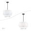 5 Light Bronze Pendant Chandelier With Hand Crafted Off-White Fabric Hardback Shades-1987360743