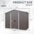 8Ft X 4Ft Outdoor Metal Storage Shed With Metal Foundation,Gray-119307030-119307026