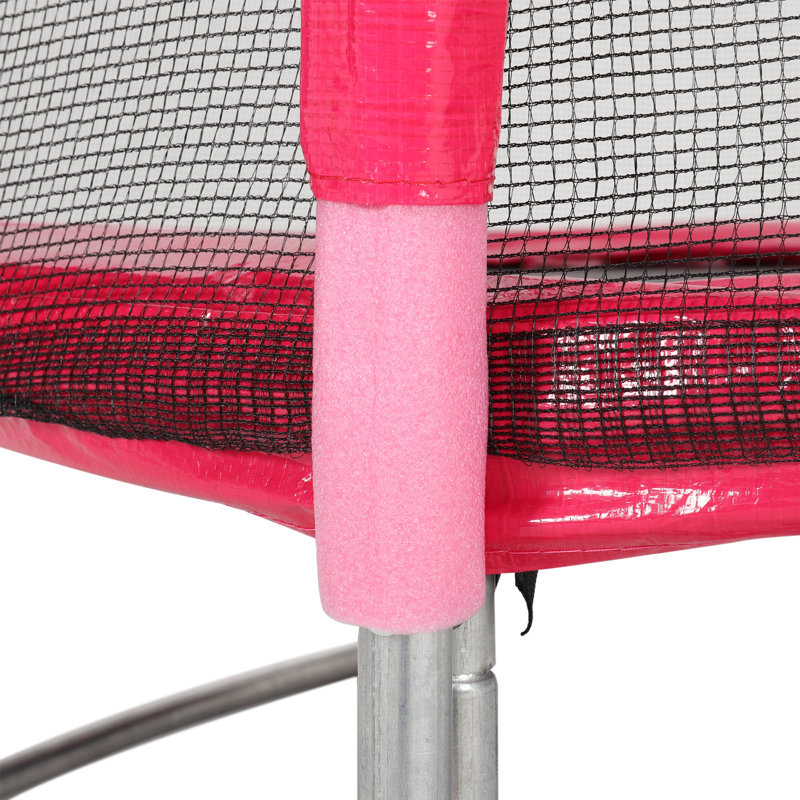 Mcneal Freeport Park 152.4cm Round Backyard Trampoline with Safety Enclosure, Pink