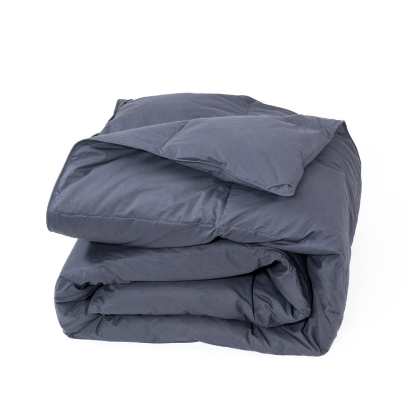 Cotton Box Stitch Comforter, King, Charcoal