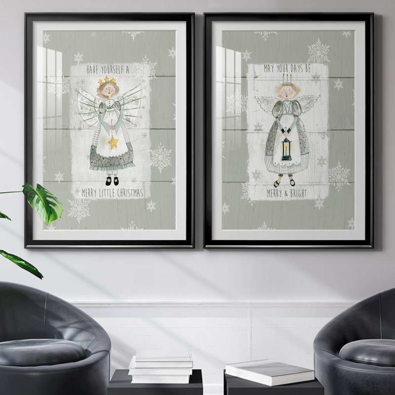 «Merry Little Christmas», ensemble de 2 reproductions d'art, H 26,5 po x l 73 po x P 1,5 po, H 31,5 po x l 47 po x P 1,5 po