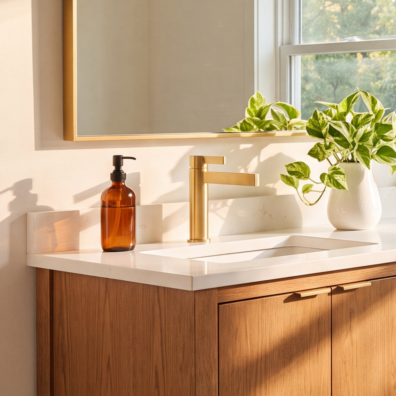 Sorrento Single-handle Bathroom Faucet, Brushed Gold