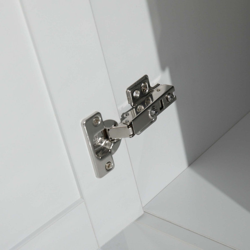 Armoire de salle de bain 24 po sans peinture blanche avec combiné en acier inoxydable