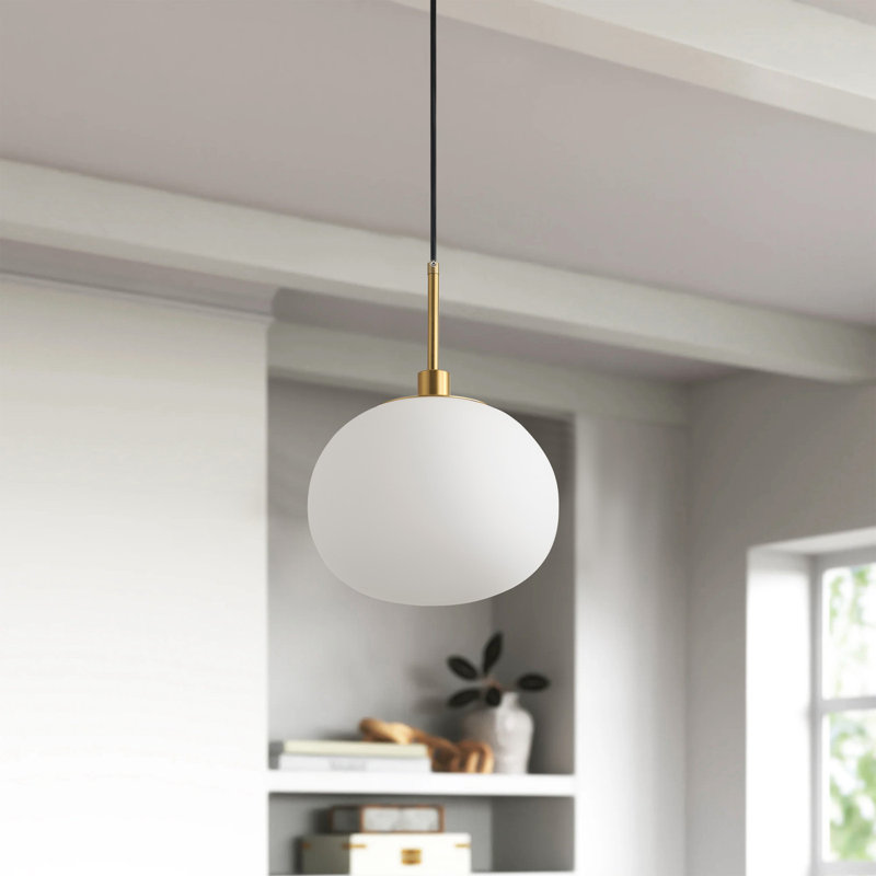 1-Copper white dimmable glass pendant light