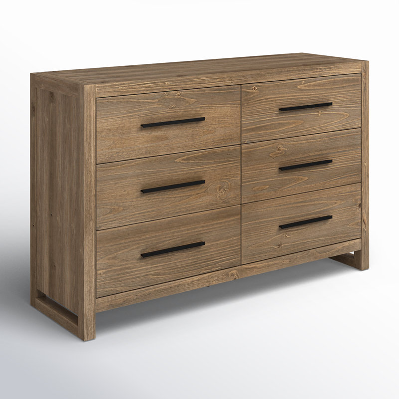 Commode 6 tiroirs Modica, Brun miel