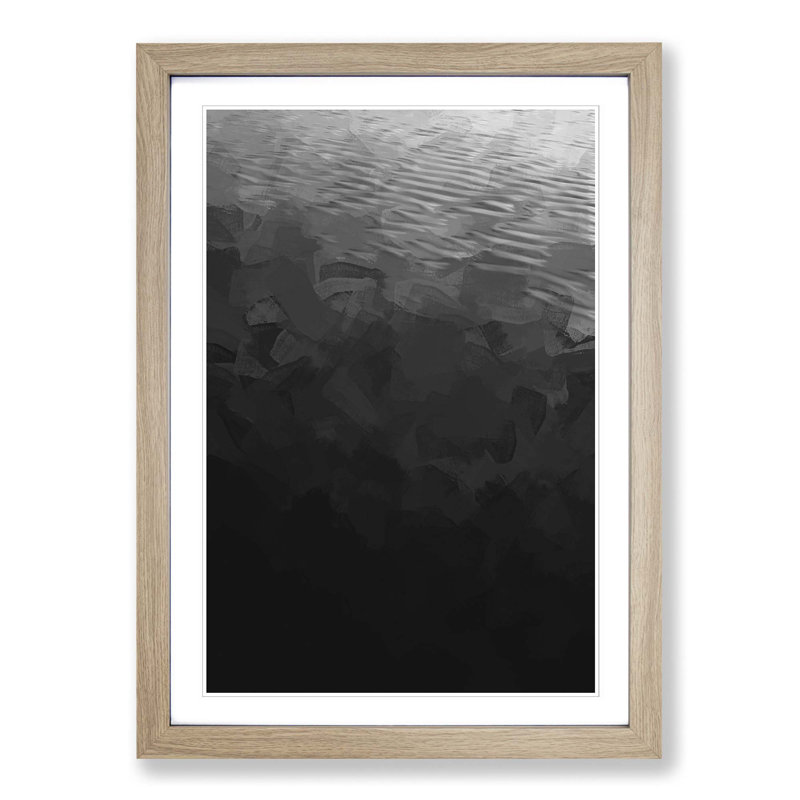 Calm of the Ocean in Abstract - Picture Frame Painting Print, Oak Framed, 65cm H x 48cm W x 2cm D