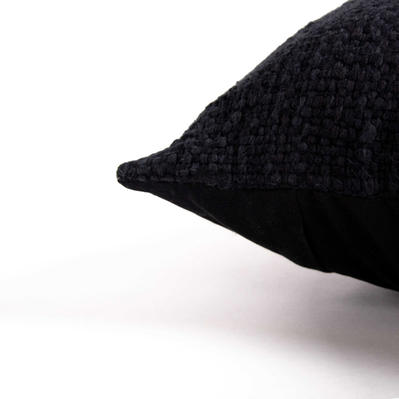 Coussin décoratif en coton, Noir