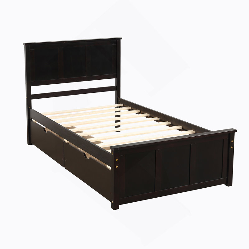 Lit plateforme avec rangement, Espresso