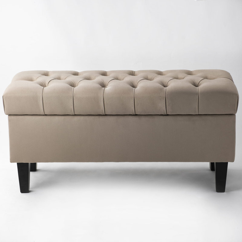 Velvet Upholstered Storage Bench, 47 cm H x 45 cm W x 30 cm D