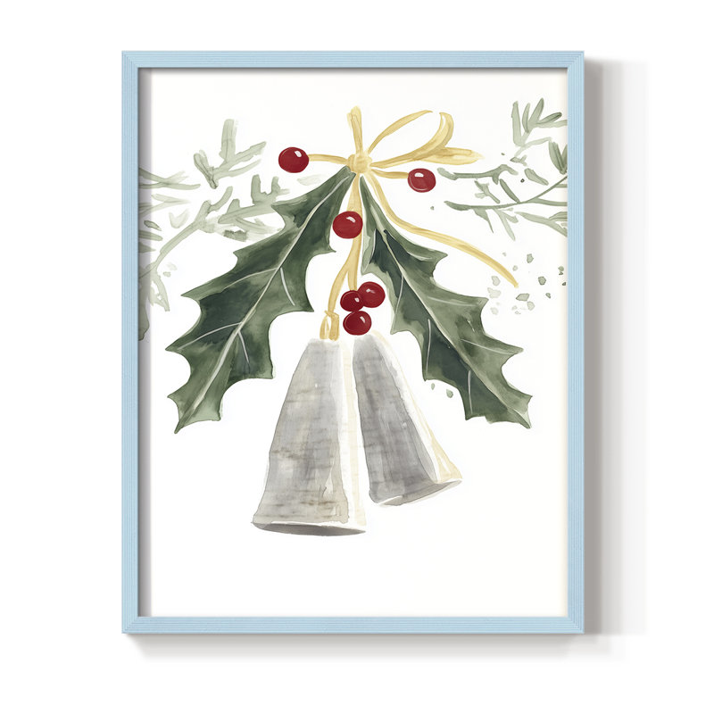 «Christmas Holiday Art», reproduction encadrée cmxxx - bois massif, H 15 po x l 12 po, Bleu