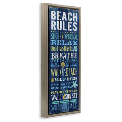 Blue Planked Beach Rules Sign