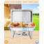 Ensemble de 6 réchauds à vaisselle rectangulaires 8 pte - Buffet en acier inoxydable avec réservoir d'eau et support à carburant pour les fêtes, les mariages et la restauration