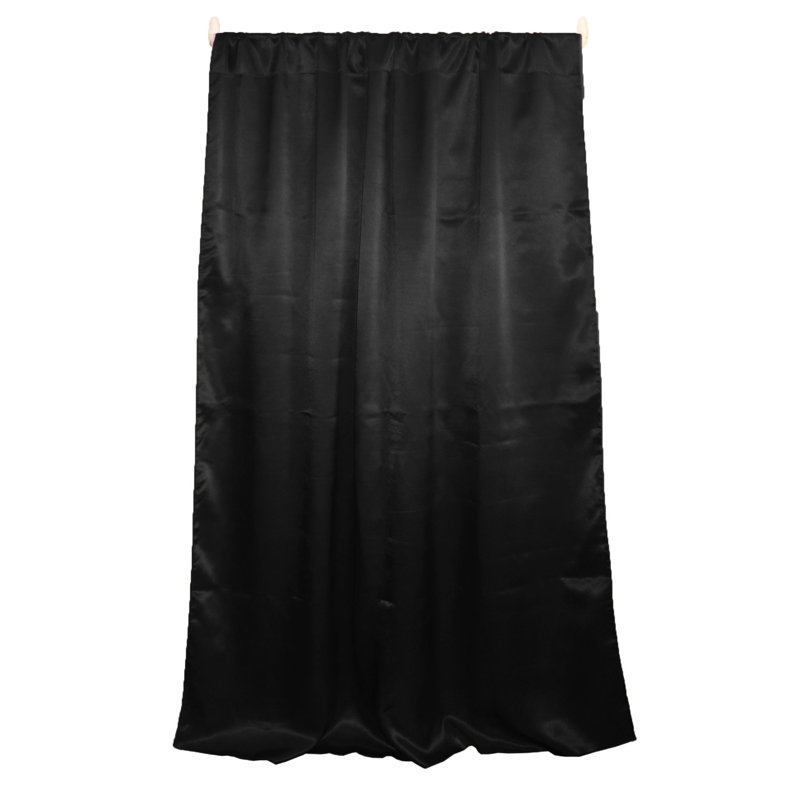 Panneau de rideau semi-transparent en polyester Dafni, L 58 po x L 96 po, Noir