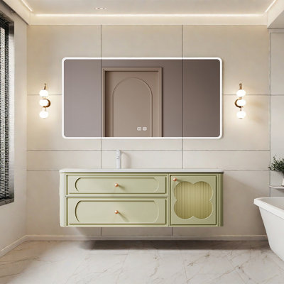French minimalist cream-style bathroom cabinet