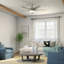 Ventilateur de plafond DEL standard à 5 pales de 56 po avec ensemble d'éclairage Verdi inclus-43718635