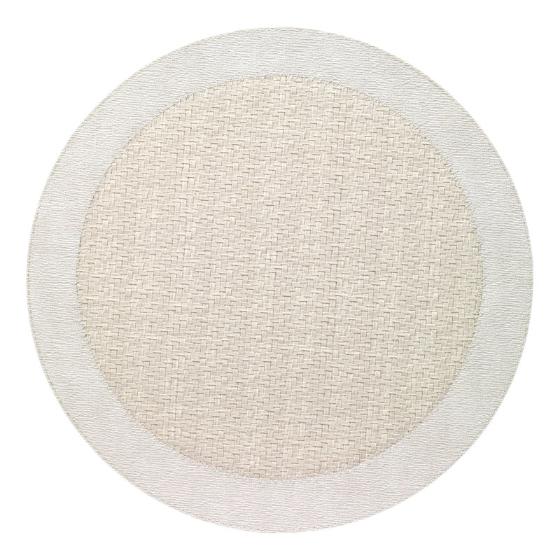 Halo Vinyl Round Placemat, Cream/Antique White