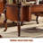 Maroon Rectangular Solid Wood with 5 drawers desk