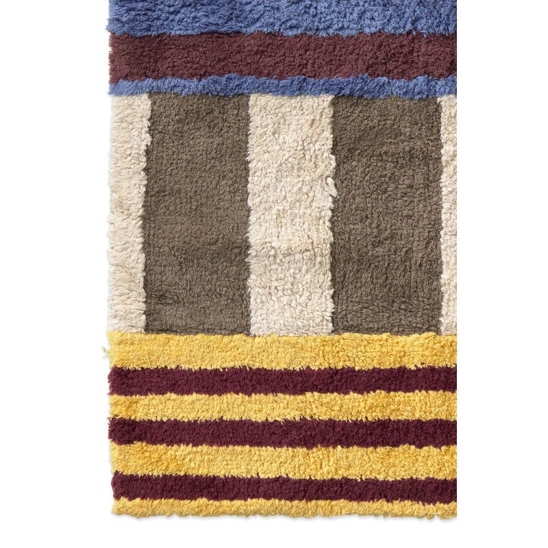 Handmade Cotton Striped Area Rug, Rectangle 2'8" x 4'7"