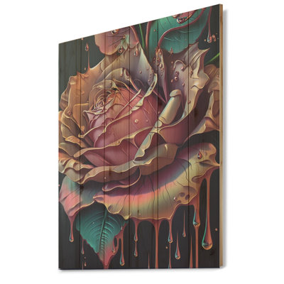 Abdas Modern Blooming Rose I - impression sur bois sans cadre
