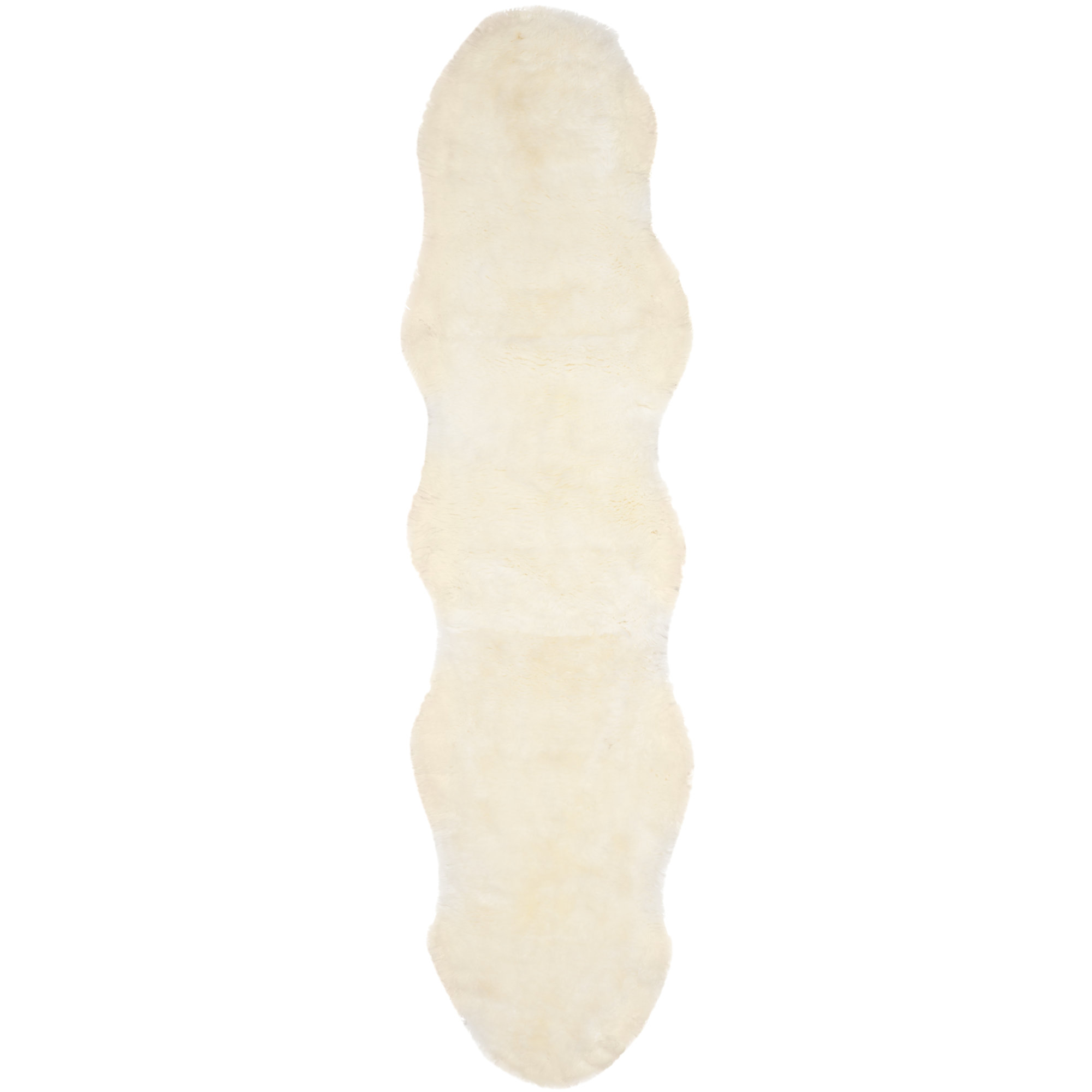 Mera Handmade Sheepskin White Area Rug, Runner 2' x 12'
