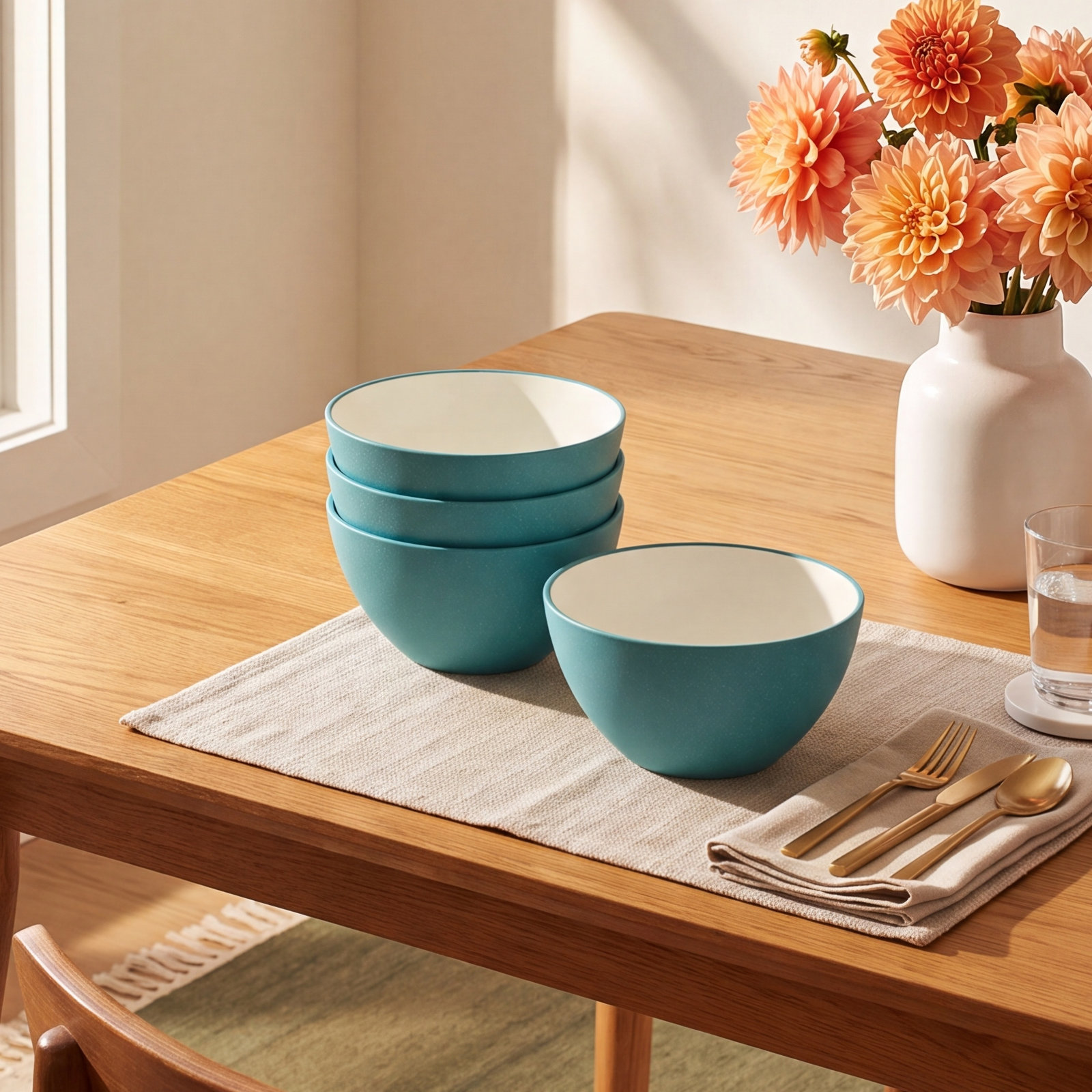 Colorwave Stoneware Dessert Bowl, Turquoise