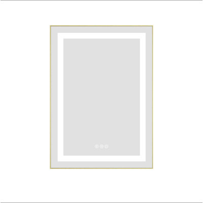 LED Bathroom Mirror With Front And Backlight, Wall Mounted Vanity Mirror With Aluminum Frame, Anti-Fog, Memory, 3 Colours, Stepless Dimmable