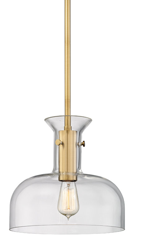 Coffey 1 - Light Pendant, Aged Brass, 11.5" H X 12" W X 12" D