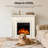  35.35" Electric Fireplace With Mantel, Freestanding Fireplace Heater With 2 Heat Modes, 7 Flame Brightness, Remote Control, Overheat Protection, Low Noise, For Indoor Home/Bedroom/Living Room-1457501716