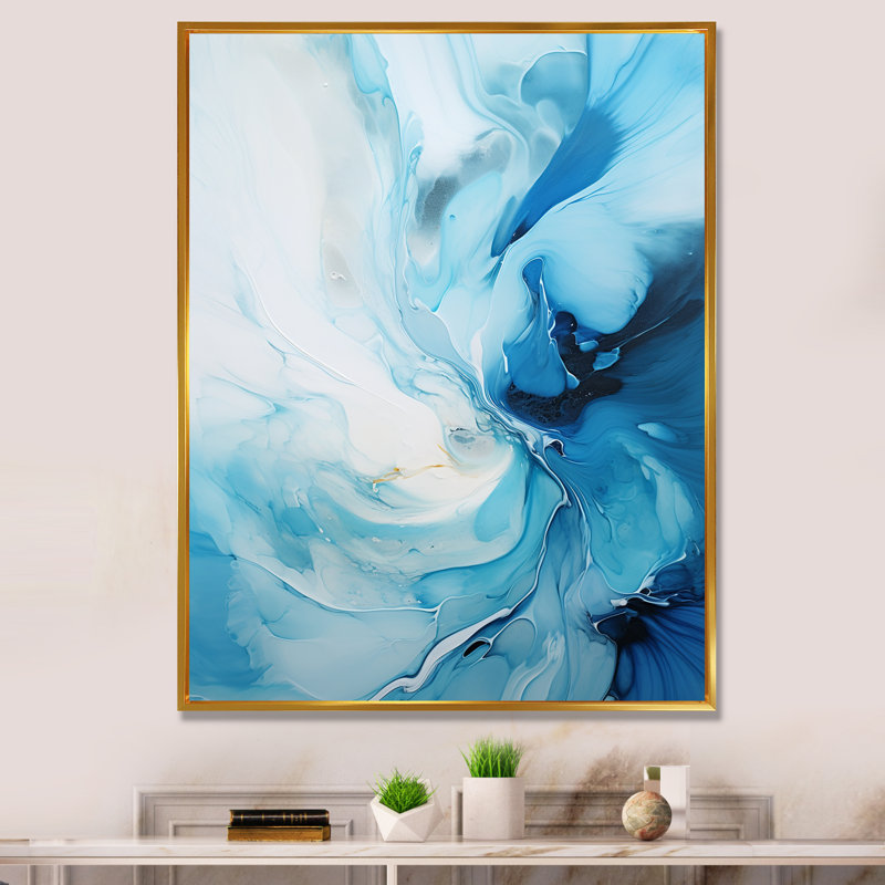 «Martial Art Flowing Harmony», reproduction d'art sur toile abstraite, H 44 po x l 34 po x P 1,5 po, Cadre flottant doré