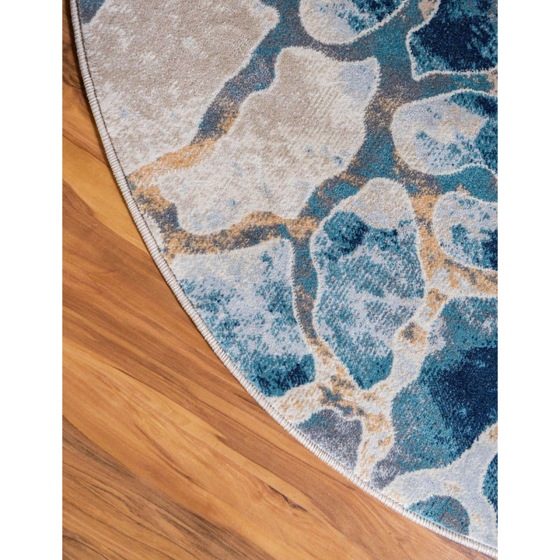 Tapis rond rond Ikat