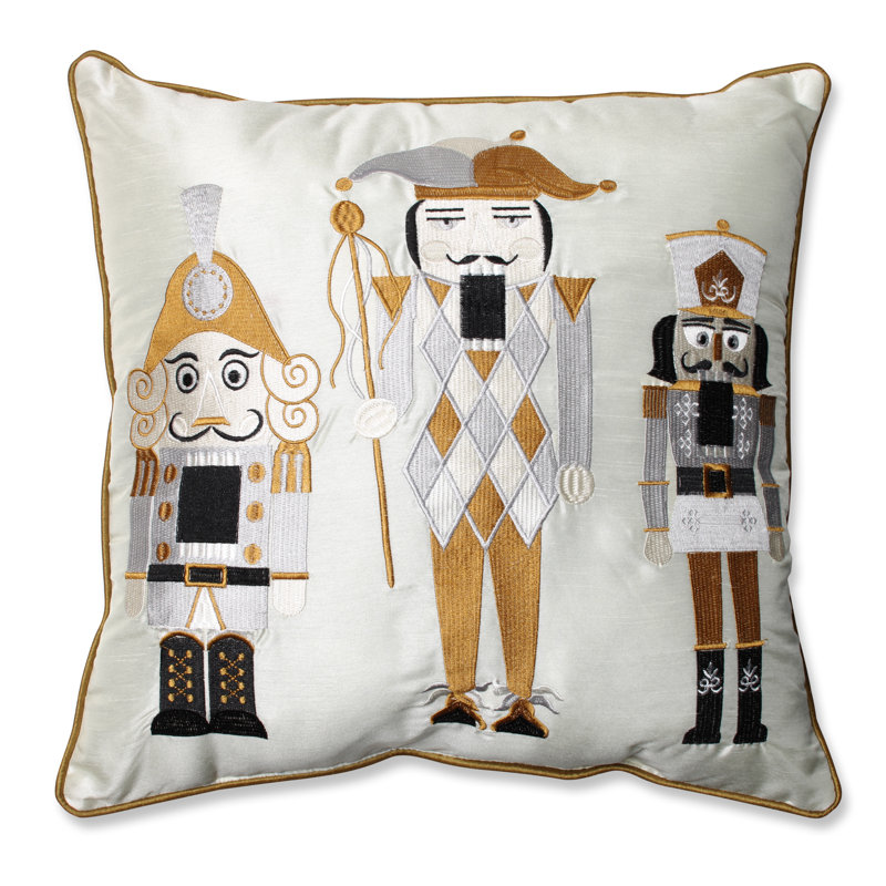 Coussin de fêtes casse-noisettes, Or / Argent