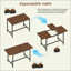 Ensemble de table de salle à manger extensible pour 4-8, grande table de cuisine extensible de 63 pouces avec 2 bancs et 2 tabourets, plateau en bois moderne et structure en métal, peu encombrant, facile à assembler, noyer-129945702-129945700-129945703
