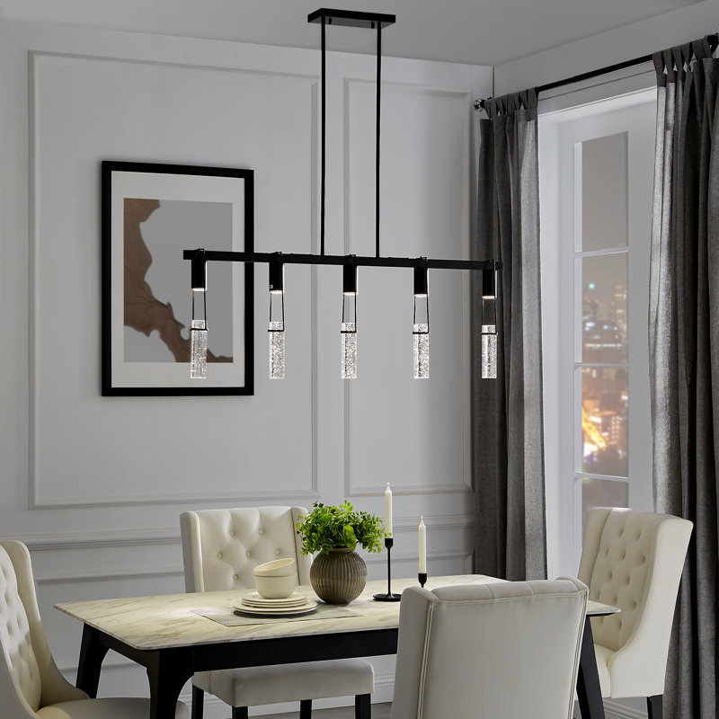 Lustre linéaire moderne à 5 lumières Adelaine