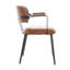 47cm H Upholstered Metal Armchair in Brown