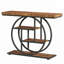 Console industrielle 41,3 pouces à 4 niveaux avec base circulaire - canapé de hall d'entrée étroit, décor en métal-1419113211