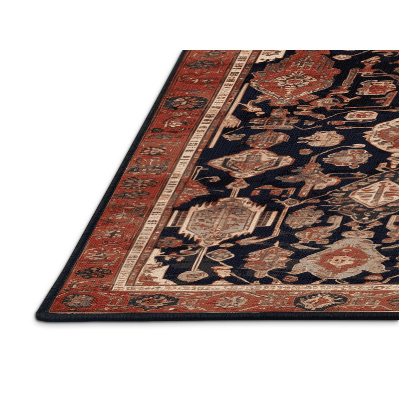 Tapis brun turc lavable à la machine, Carré 5 pi