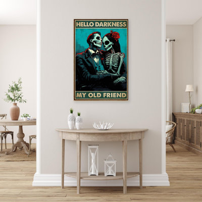 Couple Skeleton Hello Darkness - 1 Piece Rectangle " Couple Skeleton Hello Darkness "