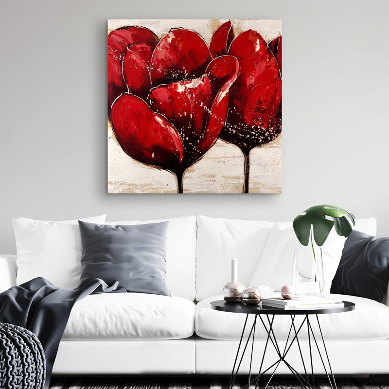 tulips closeup - 32"x32" art on canvas
