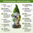Solar Flocked Garden Gnome Statue with Watering Can String Lights, Outdoor Yard Art Decor