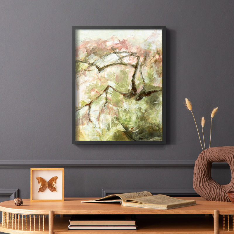 «Spring Diptych I», reproduction encadrée - bois massif, Noir, H 14 po x l 11 po