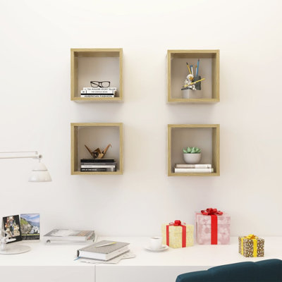 Gleneva 4 Piece Square Cube Shelf
