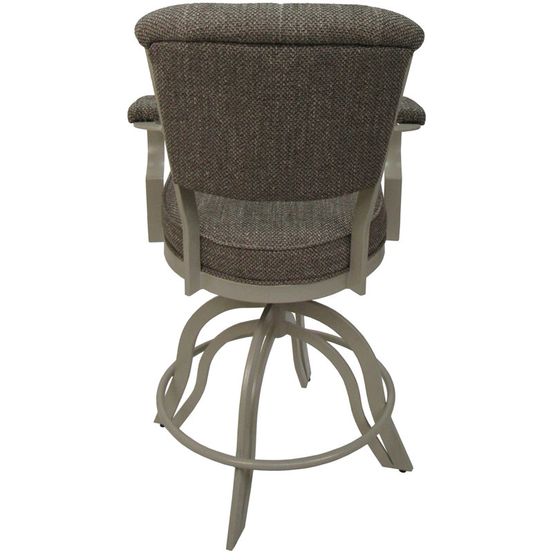 Raddie Swivel Metal Bar Stool 30" Seat, Beige, Brown